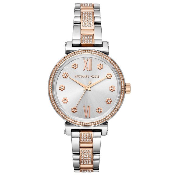 Michael Kors Sofie Chrystal Stainless Steel Silver Dial Ladies Watch MK3880